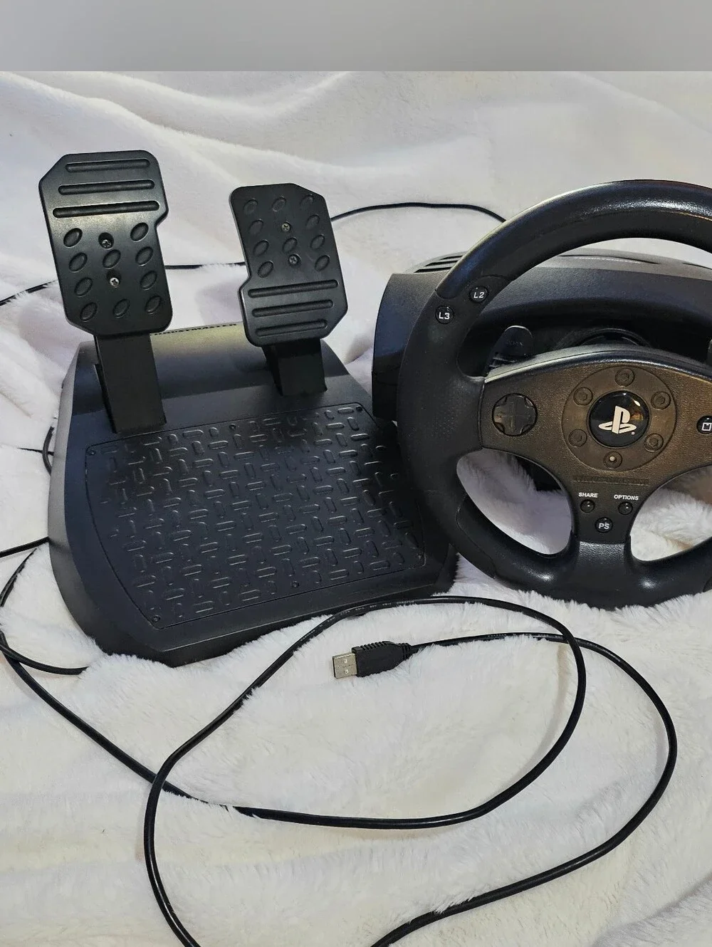Sony Black USB Racing Wheel and Pedal Set